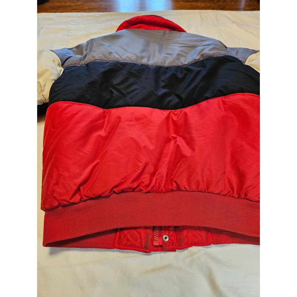 Mens Hermans Color Block Puffer Jacket Red Black Gray Ski Snowboard Coat L - Picture 7 of 7